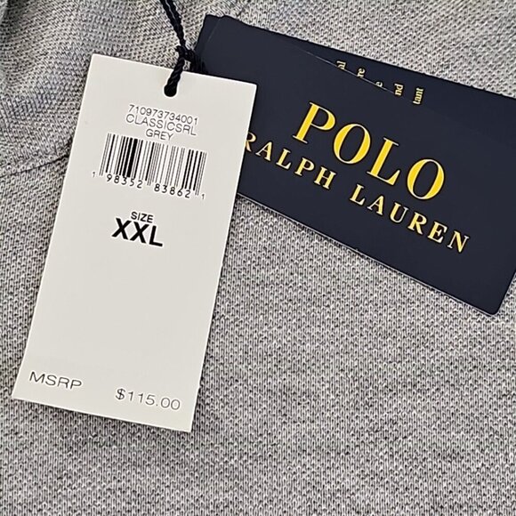 Polo Ralph Lauren Men Big & Tall Pullover Grey XXL 1/4 Zip Double Knit Pony NWT - Picture 9 of 16